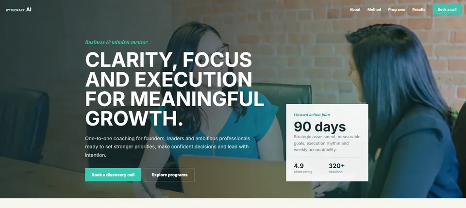 Premium landing page preview